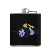 虹のユニコーンのパンダの魔法の輝きの抱擁 フラスク (裏面)