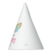 虹のユニコーンのパーティーの帽子のユニコーンの誕生会 パーティーハット (右)