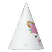 虹のユニコーンのパーティーの帽子のユニコーンの誕生会 パーティーハット (左)