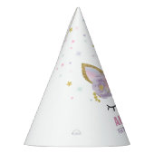 虹のユニコーンのパーティーの帽子のユニコーンの誕生会 パーティーハット (左)