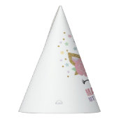 虹のユニコーンのパーティーの帽子のユニコーンの誕生会 パーティーハット (左)
