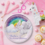 虹のユニコーンの紙皿 ペーパープレート (パーティー)