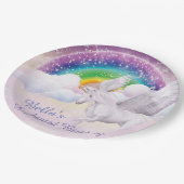 虹のユニコーンの紙皿 ペーパープレート (アングル)