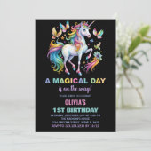 虹のユニコーンの誕生日招待状 招待状 (スタンド正面)