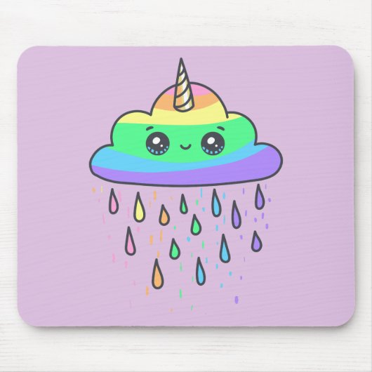 虹のユニコーンの雲 マウスパッド (正面)