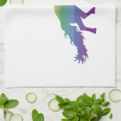 虹のユニコーンのlgbt キッチンタオル (折り畳み)