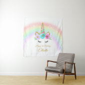 虹のユニコーン誕生日バックドロップ タペストリー (インサイチュ)