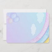 虹のユニコーン誕生日写真招待状 招待状 (裏面)