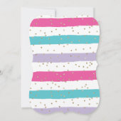 虹のユニコーン誕生日招待状 ピンクとゴールド 招待状 (裏面)