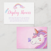 虹のユニコーン赤ちゃん女の子シャワーディスプレイシャワー エンクロージャーカード (正面/裏面)