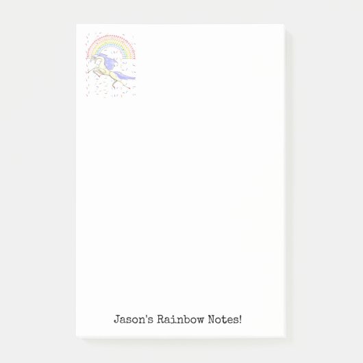 虹のユニコーン カラフルなメモ ポストイット (正面)