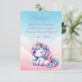 虹のユニコーン マジックモーメント ガール バースデー サンキューカード (スタンド正面)