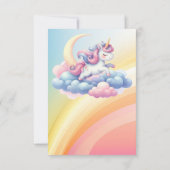 虹のユニコーン・マジック・モーメント・ガール誕生日 サンキューカード (裏面)