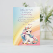 虹のユニコーン・マジック・モーメント・ガール・バースデー サンキューカード (スタンド正面)