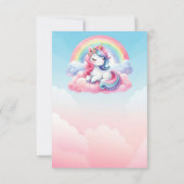 虹のユニコーン・マジック・モーメント・ガール・バースデー サンキューカード (裏面)