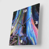 虹のユーカリノキの時計 スクエア壁時計 (傾斜)