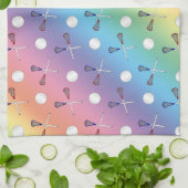 虹のラクロスパターン キッチンタオル (折り畳み)