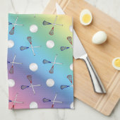 虹のラクロスパターン キッチンタオル (四つ折り)