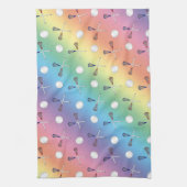虹のラクロスパターン キッチンタオル (縦)