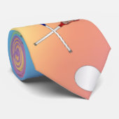 虹のラクロスパターン ネクタイ (ロール)