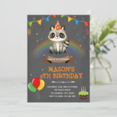 虹のラクーンの誕生日テーマ 招待状 (スタンド正面)