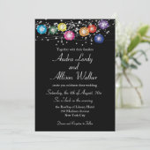 虹のランタン レズビアン ゲイ ウェディング 招待状 (スタンド正面)