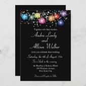 虹のランタン レズビアン ゲイ ウェディング 招待状 (正面/裏面)