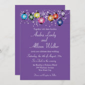 虹のランタン レズビアン ゲイ ウェディング 招待状 (正面/裏面)