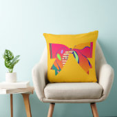 虹のリボンボウ黄色の装飾的な楽しみ クッション (椅子)