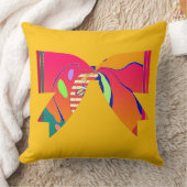 虹のリボンボウ黄色の装飾的な楽しみ クッション (ブランケット)