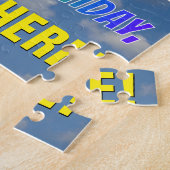 虹のルック「64」 & 「ハッピーバースデー」、曇り空 ジグソーパズル (側面)