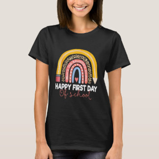 虹のレオパードの先生の新学期のお祝い Tシャツ