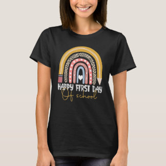 虹のレオパード教師の楽しい初等学校の最初の日 Tシャツ