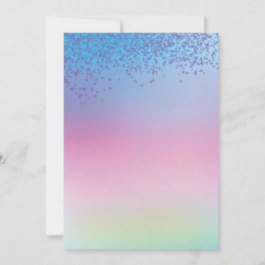 虹のレッツパーティーフンゴールドバルーン招待状 招待状 (裏面)