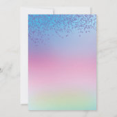 虹のレッツパーティー楽しいゴールド風船招待状 招待状 (裏面)