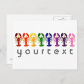 虹のロブスターあなたの文字 ポストカード (正面/裏面)