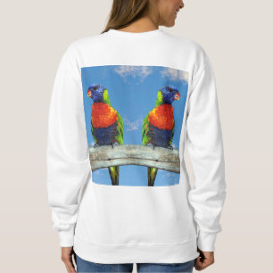 虹のロリケート2つの枝の上に止まり スウェットシャツ