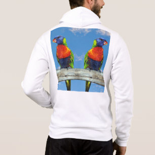 虹のロリケート2つの枝の上に止まり パーカ