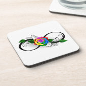 虹のローズと無限大のシンボル コースター (左側)