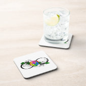 虹のローズと無限大のシンボル コースター (右側)