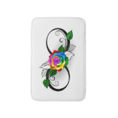 虹のローズの無限大シンボル バスマット (正面縦)