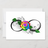 虹のローズの無限大シンボル マグネット招待状 (正面)