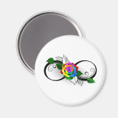 虹のローズの無限大記号 マグネット (正面/裏面)