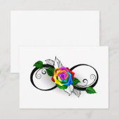 虹のローズの無限大記号 招待状 (正面/裏面)