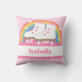 虹のローラースケートの女の子部屋の装飾 クッション (裏面)