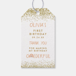 虹のワンダフルガール 1歳の誕生日ありがとう ギフトタグ