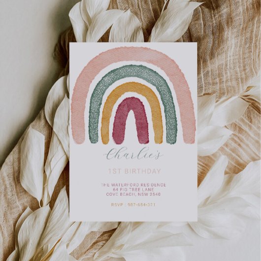 虹の一歳の誕生日 招待状