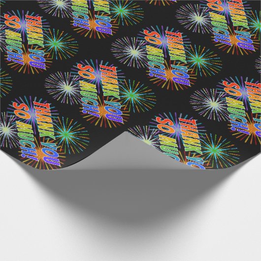 虹の一見は"そんなに感謝していしています! "、花火の一見 ラッピングペーパー (角)