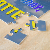 虹の一見"44"及び"ハッピーバースデー"、曇り空 ジグソーパズル (側面)