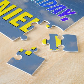 虹の一見"55"及び"ハッピーバースデー"、曇り空 ジグソーパズル (側面)